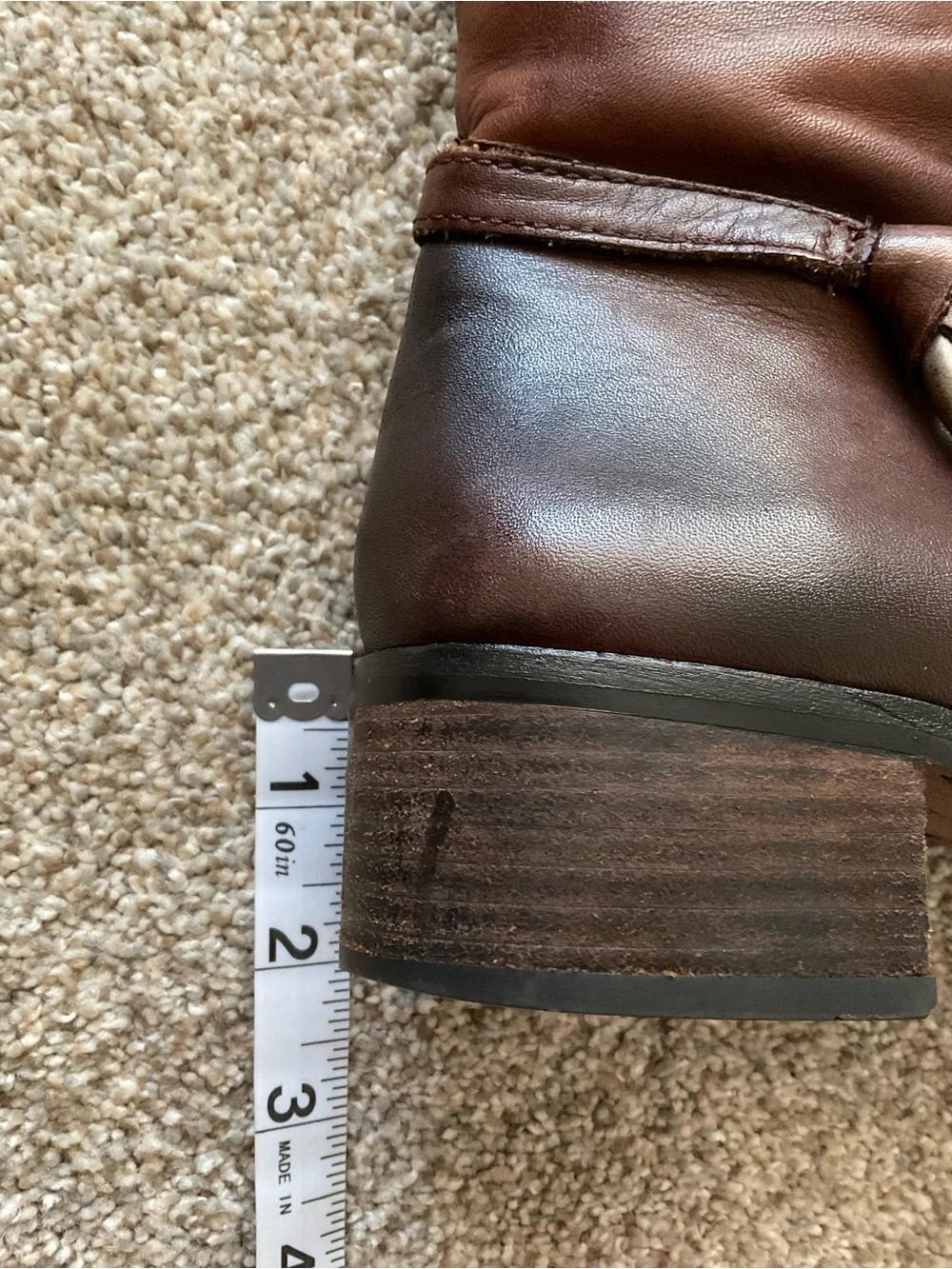 Vince Camuto Chestnut Brown Leather Knee-High Riding Boots